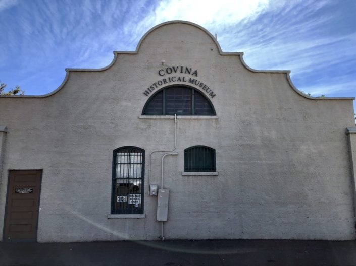 Rear view of Covina Historical Museum which is in an old firehouse/ jailhouse combination