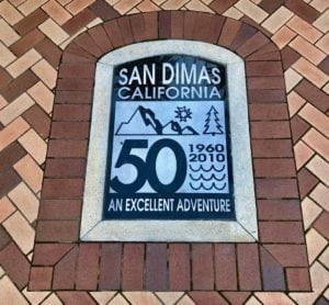 50th Anniversary sign for San Dimas, California 1960-2010