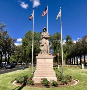 Historic Madonna of the Trail Statue on Euclid Avenue in Upland, CA